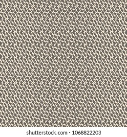 Rough fabric texture with a deformed meshes pattern. Monochrome flecked background. Vector illustration.