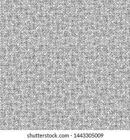 Rough fabric texture. Rustic towel. Canvas. Cloth. Grunge background. Monochrome. Vector illustration.