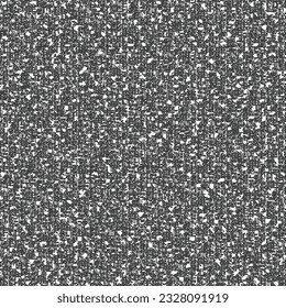 Rough, flecked fabric, in black and white. Variegated flax or cotton cloth. Tweed texture background. Abstract vector.