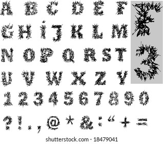 Rough font with numbers