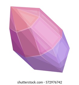Rough gemstone icon in cartoon style isolated on white background. Precious minerals and jeweler symbol stock vector illustration.