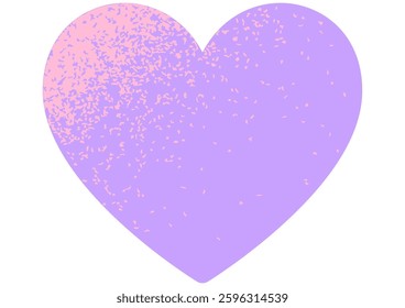 Rough gradient heart. Mezzotint style.