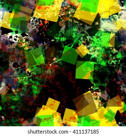 Rough granular yellow & green background. Seamless template.