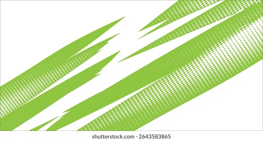 Rough green brush strokes with spray texture. Hand drawn damaged vintage banner with thick zigzag lines. Rough thick brush strokes texture. Spray paint effect vector background.