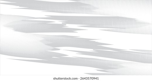 Traçados de pincel cinza áspero com textura de spray. Banner vintage danificado desenhado à mão com linhas de ziguezague grossas. Textura de traços de pincel grosso áspero. Plano de fundo do vetor de efeito de pintura por pulverização.