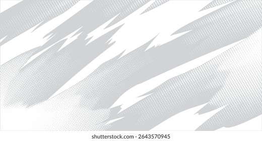 Rough grey brush strokes with spray texture. Hand drawn damaged vintage banner with thick zigzag lines. Rough thick brush strokes texture. Spray paint effect vector background.
