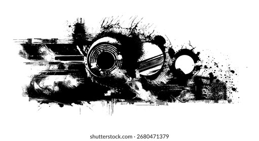 Texturas grunge ásperas y de tinta afligida: tipografía vintage, superposiciones granuladas, fondos de Vector multiusos erosionados
