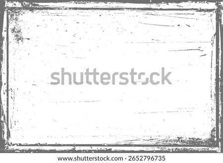 Rough grunge frame with faded edge and scratches. Abstract rectangular overlay texture. Great for poster artwork and background visuals.