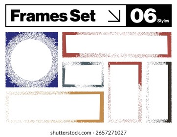 Conjunto de textura de superposición de grunge áspero Colección de textura de grano con superposiciones de grunge polvoriento mínimo para efectos de Antiguas. Tinta rugosa del grunge del punto del semitono o conjunto de la textura de la pintura con el alto contraste Blot y mancha