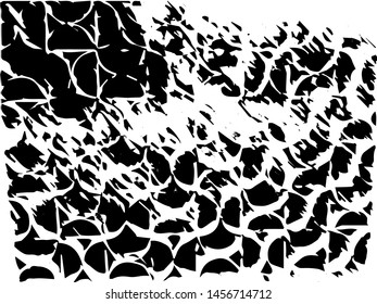 Rough grunge pattern design. Black dusty scratchy texture. Abstract grainy background.Splatter grungy overlay pattern design. Dry brush strokes. Vector illustration.  
