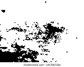 Rough grunge pattern design. Black dusty scratchy texture. Abstract grainy background.Splatter grungy overlay pattern design. Dry brush strokes. Vector illustration.  