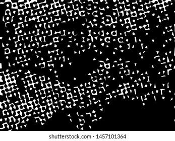 Rough grunge pattern design. Black dusty scratchy texture. Abstract grainy background.Splatter grungy overlay pattern design. Dry brush strokes. Vector illustration. 