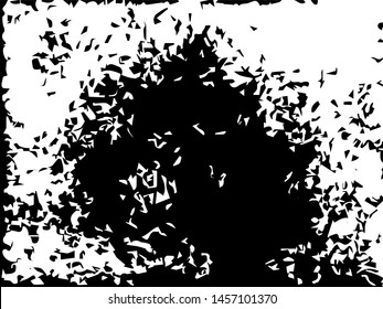 Rough grunge pattern design. Black dusty scratchy texture. Abstract grainy background.Splatter grungy overlay pattern design. Dry brush strokes. Vector illustration. 