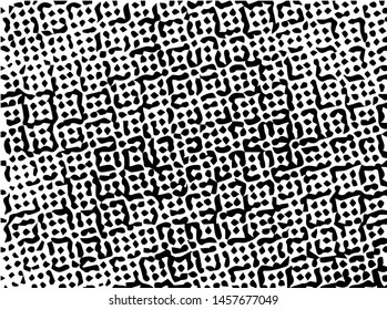 Rough grunge pattern design. Black dusty scratchy texture. Abstract grainy background.Splatter grungy overlay pattern design. Dry brush strokes. Vector illustration.  