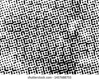 Rough grunge pattern design. Black dusty scratchy texture. Abstract grainy background.Splatter grungy overlay pattern design. Dry brush strokes. Vector illustration.  
