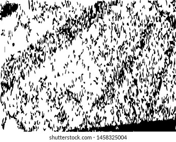 Rough grunge pattern design. Black dusty scratchy texture. Abstract grainy background.Splatter grungy overlay pattern design. Dry brush strokes. Vector illustration.  