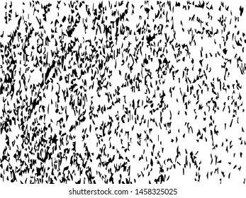 Rough grunge pattern design. Black dusty scratchy texture. Abstract grainy background.Splatter grungy overlay pattern design. Dry brush strokes. Vector illustration.  