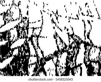 Rough grunge pattern design. Black dusty scratchy texture. Abstract grainy background.Splatter grungy overlay pattern design. Dry brush strokes. Vector illustration.  