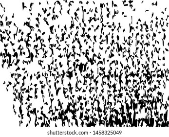 Rough grunge pattern design. Black dusty scratchy texture. Abstract grainy background.Splatter grungy overlay pattern design. Dry brush strokes. Vector illustration.  