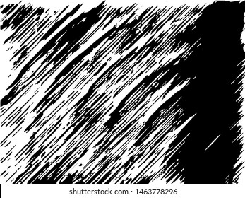 Rough grunge pattern design. Black dusty scratchy texture. Abstract grainy background.Splatter grungy overlay pattern design. Dry brush strokes. Vector illustration.  