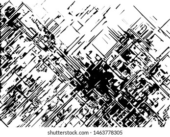 Rough grunge pattern design. Black dusty scratchy texture. Abstract grainy background.Splatter grungy overlay pattern design. Dry brush strokes. Vector illustration.  