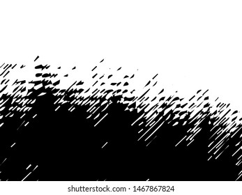 Rough grunge pattern design. Black dusty scratchy texture. Abstract grainy background.Splatter grungy overlay pattern design. Dry brush strokes. Vector illustration.  