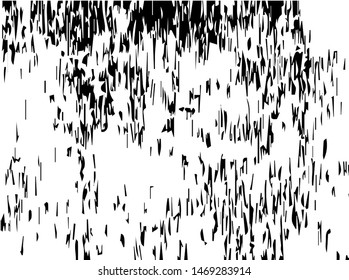 Rough grunge pattern design. Black dusty scratchy texture. Abstract grainy background. Splatter grungy overlay pattern design. Dry brush strokes. Vector illustration.
