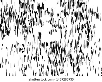 Rough grunge pattern design. Black dusty scratchy texture. Abstract grainy background. Splatter grungy overlay pattern design. Dry brush strokes. Vector illustration.