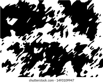 Rough grunge pattern design. Black dusty scratchy texture. Abstract grainy background.Splatter grungy overlay pattern design. Dry brush strokes. Vector illustration.  