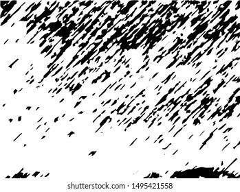 Rough grunge pattern design. Black dusty scratchy texture. Abstract grainy background.Splatter grungy overlay pattern design. Dry brush strokes. Vector illustration.  