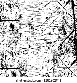 Rough grunge pattern design. Watercolor dry brush strokes texture. Faded dyed paper texture. Sketch cartoon pop art design