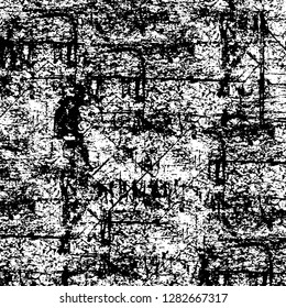 Rough grunge pattern design. Watercolor dry brush strokes texture. Faded dyed paper texture. Sketch cartoon pop art design
