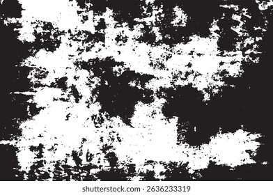 Textura grunge áspera com fundo de superfície abstrata preto e branco angustiado