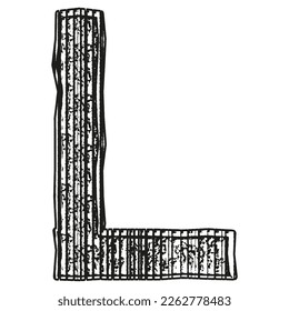 Rough grungy letter.Vector art font.