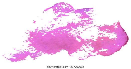 Rough grungy pink texture made with watercolor painting. Vector illustration.