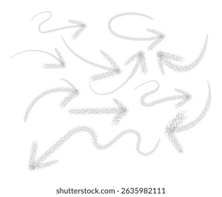 Rough hand drawn arrows with texture