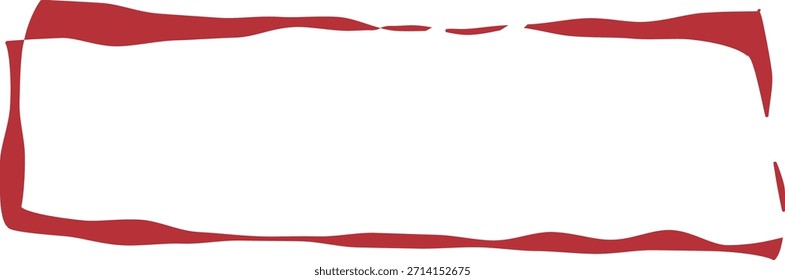 Rough hand-drawn style red speech bubble frame (horizontal). White center makes it pop, great for headings or POP design.