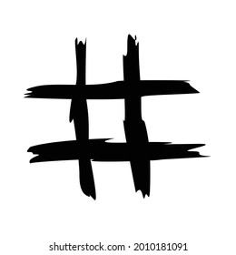 rough hashtag symbol vector design