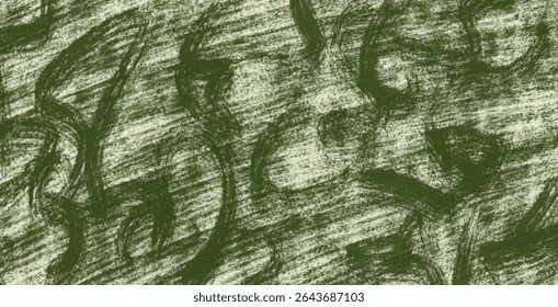 Rough hatching background with vegetation elements. Artistic style imitating a pencil sketch.