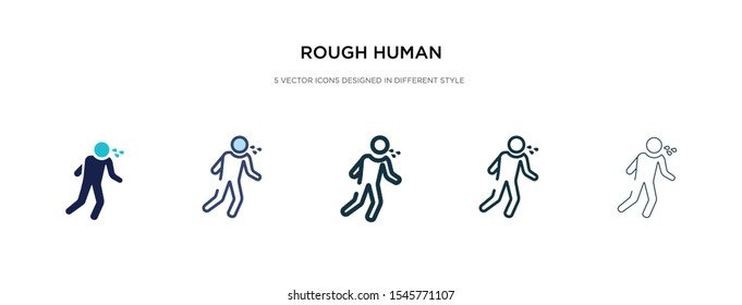 rough human icon in different style vector illustration. two colored and black rough human vector icons designed in filled, outline, line and stroke style can be used for web, mobile, ui