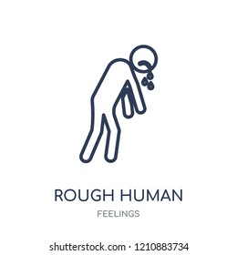rough human icon. rough human linear symbol design from Feelings collection. Simple outline element vector illustration on white background.