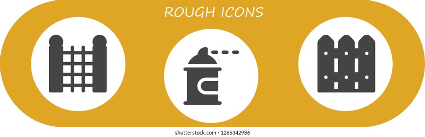  rough icon set. 3 filled rough icons. Simple modern icons about  - Fence, Spray paint