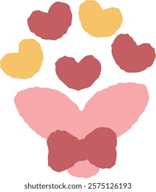 A rough illustration of a cute heart-shaped bouquet