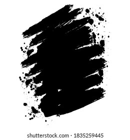 Rough inky brush strokes. Black and white.