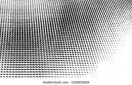 Rough, irregular texture composed of monochrome geometric elements. Overlay distressed grunge background. Abstract vector illustration. Isolated on white background. EPS10