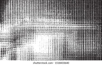 Rough, irregular texture composed of monochrome geometric elements. Overlay distressed grunge background. Abstract vector illustration. Isolated on white background. EPS10