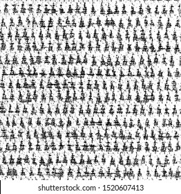 Rough, irregular texture composed of monochrome geometric elements. Overlay distressed grunge background. Abstract vector illustration. Isolated on white background. EPS10