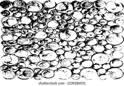 Rough, irregular texture composed of monochrome geometric elements. Overlay distressed grunge background. Abstract vector illustration. Isolated on white background. EPS10