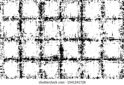 Rough, irregular texture composed of monochrome geometric elements. Overlay distressed grunge background. Abstract vector illustration. Isolated on white background. EPS10