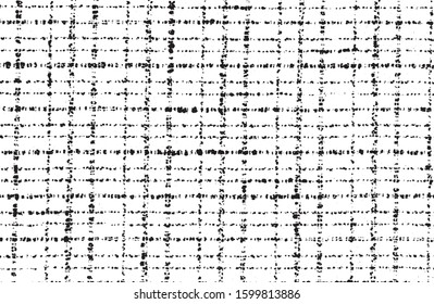 Rough, irregular texture composed of monochrome geometric elements. Overlay distressed grunge background. Abstract vector illustration. Isolated on white background. EPS10